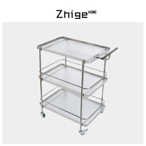 Nordic household INS stainless steel Changhong glass storage trolley dining car restaurant wine truck three-layer trolley