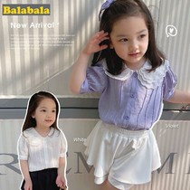 Ballabala girl shirt 2022 new ocean gas summer jersey undershirt child Korean version shirt girl foreign air