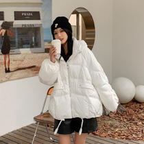 women's white down jacket new 2022 winter thick loose large size Korean dongdaemun short jacket