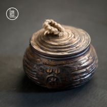 Clay Pai Peoples Gold Thread Ceramic Tea Leaf Jars Home Handmade Retro Tea Seal Pot Kiln Change Pu-erh Tea Jar