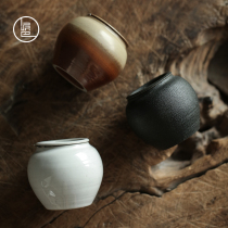 Clay Pai Kilns KILN CHANGE MINI PORTABLE SMALL TEA BIN CERAMIC TEA LEAVES JAR RETRO DAMP SEAL POT SMALL TEA POT