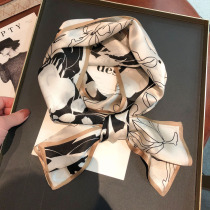 Silk scarves womens thin and narrow long strips simple and versatile high-end gifts mulberry silk scarves spring and autumn small scarves with suits