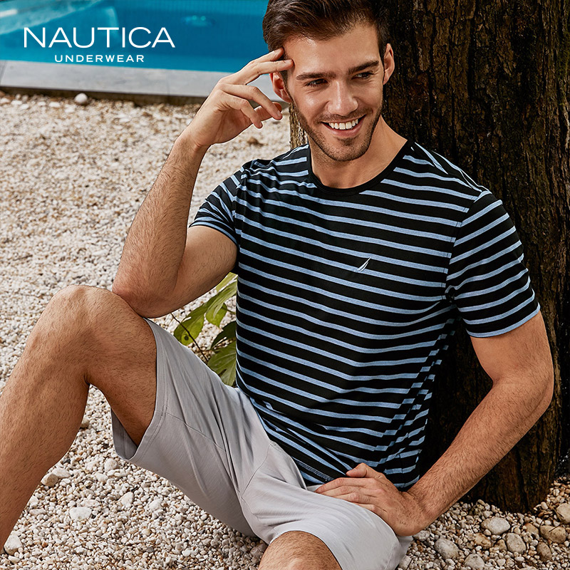 Nautica 诺帝卡 竹纤维透气弹力 男式条纹圆领短袖上衣 天猫优惠券折后¥99包邮(¥179-80)4色可选 Nautica 诺帝卡 竹纤维透气弹力 男式条纹圆领短袖上衣 天猫优惠券折后¥99包邮(¥179-80)4色可选