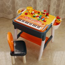 Baby building blocks table compatible Lego large grain assembled toys Puzzle Heightening Foot Children Versatile learning