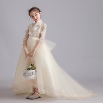 Girls light extravagant gown gown princess dresses children gown dresses dress light extravagant and high-end flower gowns to perform.