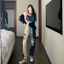 Casual fashion necropolis suit Spring paragraph 2021 new female small sub-display high temperament net red fried street two sets