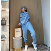 Spring Clothing 2021 New Womens Tennis Red Pops Blue Sweatshirt Suit Fashion Shows Slim Casual Sports Wind Two Sets
