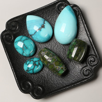 All Yiyi (ornament) natural green pine stone pendant Hubei raw mine green pine stone water drop without sign necklace male and female