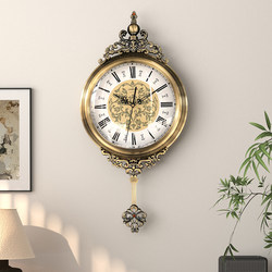 Langpin Nordic American European living room clock swing wall clock retro silent sweep second clock quartz clock wall clock