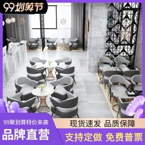 Sales office negotiation table and chair modern light luxury Nordic negotiation reception marble small round table one table four chair combination