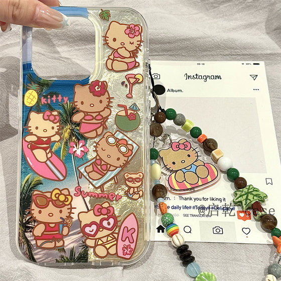 Qiqian Summer Seaside Bikini Kitty Wristband iPhone 16/15 Mobile Phone Case Applicable to Apple 14/13 promax Hard Shell Chain Lanyard Cute Hello Kitty New Model
Qiqian Summer Seaside Bikini Kitty Wristband iPhone 16/15 Mobile Phone Case Applicable to Apple 14/13 promax Hard Shell Chain Lanyard Cute Hello Kitty New Model