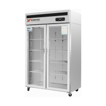 Yindu commercial double-door refrigerator beverage freezer vegetable preservation display cabinet glass door large capacity order cabinet
