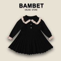 Italian BAMBET girl dress autumn 2021 Korean version of female baby girl elegant pleated skirt long sleeve princess dress
