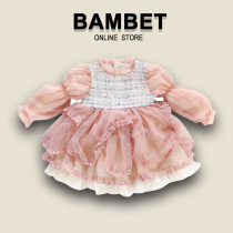 Italy BAMBET sweet princess skirt little girl dress autumn 2021 New Girl birthday dress