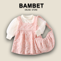 Italian BAMBET girl autumn skirt set foreign style 2021 new autumn girls long sleeve two-piece
