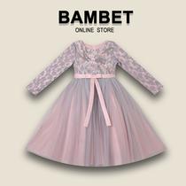 Italy BAMBET girls autumn dress 2021 New Princess Dress Autumn Winter long sleeve foreign style dress dress
