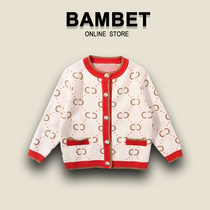 Italy BAMBET girls sweater knitted cardigan 2021 spring and autumn coat 1-7 years old baby coat 3 Autumn
