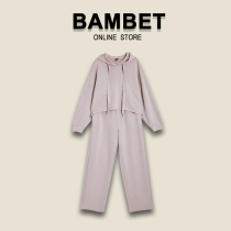 Italian BAMBET childrens clothing spring and autumn girls two-piece long sleeve sweater wide leg pants girl suit