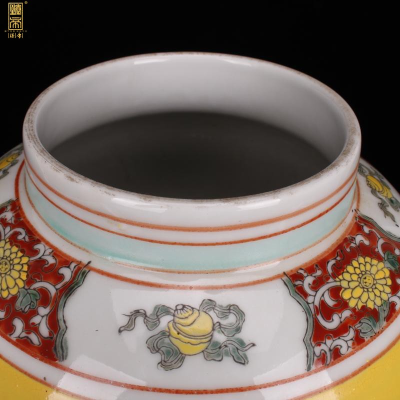 Jingdezhen imitation model of the reign of emperor kangxi huang beauty diagram the general pot cover archaize with antique Chinese style household furnishing articles