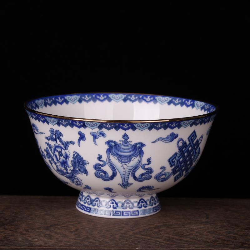 Jingdezhen pastel see bowl of sweet wishes and imitation qianlong antique porcelain Chinese style classical soft adornment bowls furnishing articles