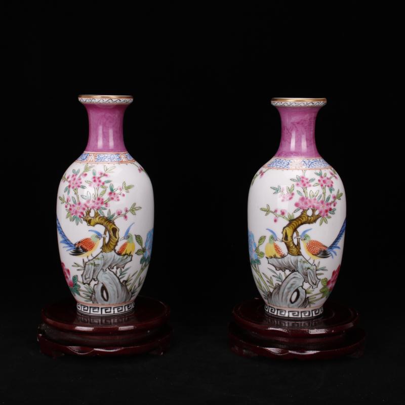 Jingdezhen imitation antique checking yongzheng com.lowagie.text.paragraph throwing hand draw pastel trace of gold floret bottle handicraft furnishing articles