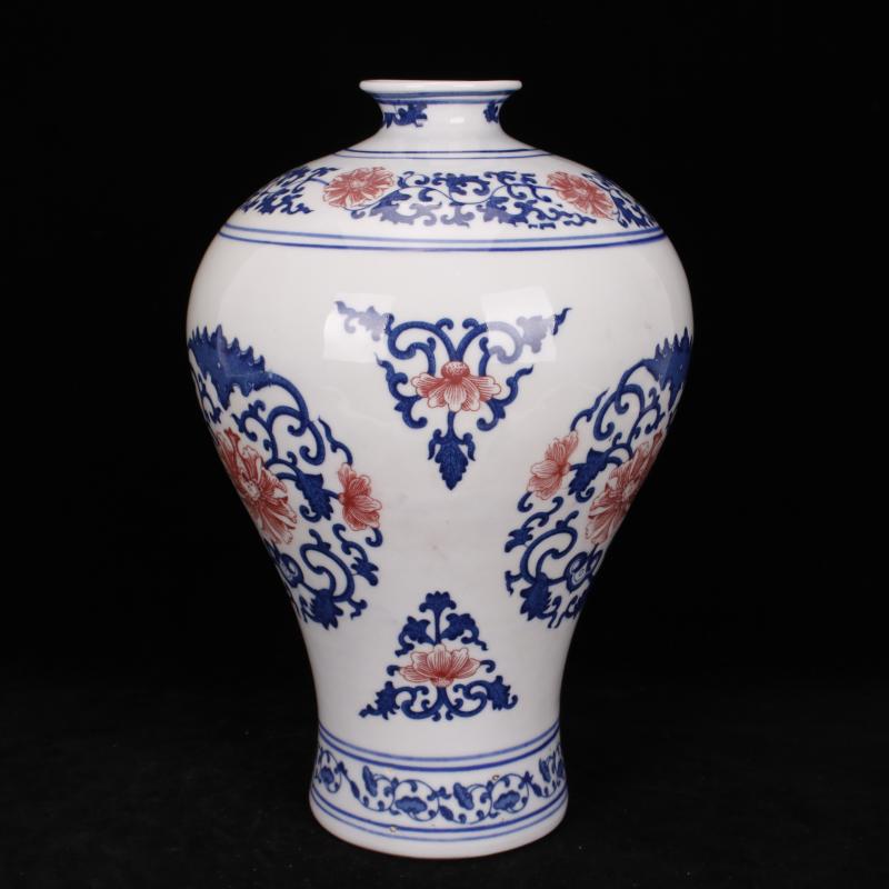 Jingdezhen blue and white deer head statute of f tube blue - and - white ceramics furnishing articles youligong hong mei bottles of the sitting room of Chinese style household furnishing articles