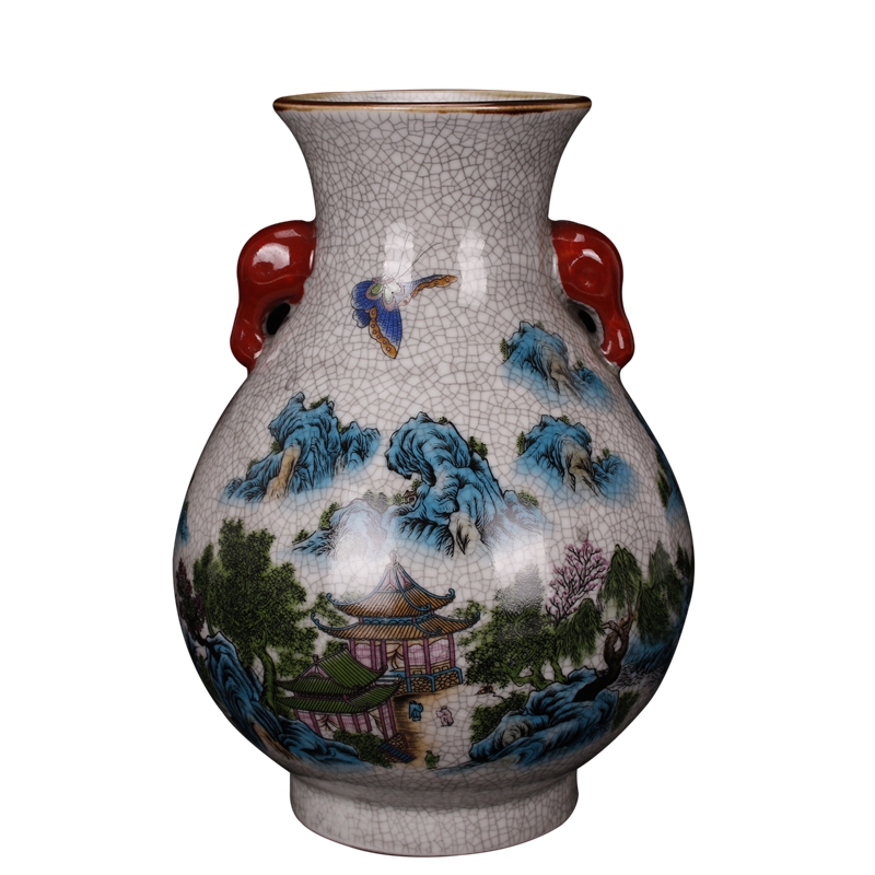 Jingdezhen imitation the qing qianlong on crackle f tube bottles of antique reproduction antique table ano decoration as old place