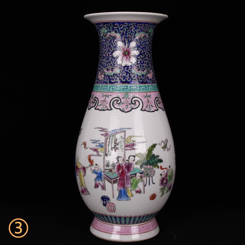 Jingdezhen imitation of the qing emperor kangxi style antique Chinese antique vase household decoration as old goods ceramics penjing collection