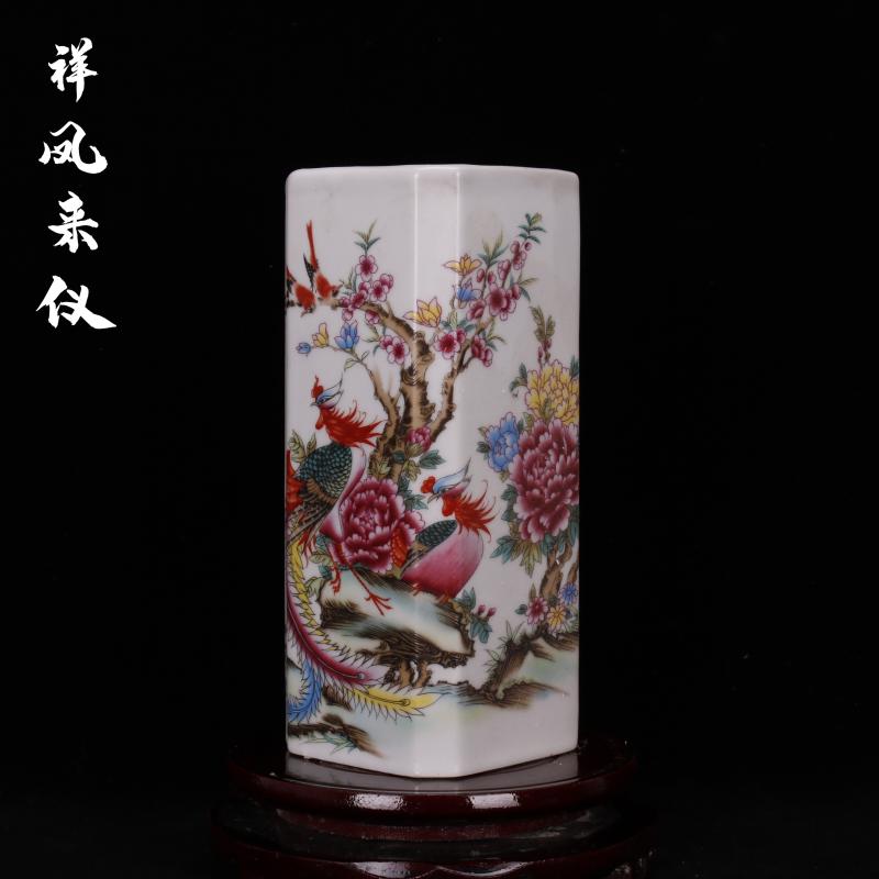 Archaize of jingdezhen porcelain porcelain industry of overall province of the republic of China company pen container antique household decoration as furnishing articles