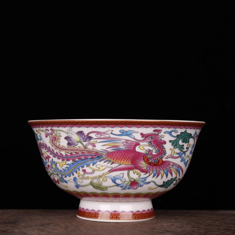 Jingdezhen imitation qianlong stays in longfeng birds and flowers, exquisite decorative bowls archaize handicrafts rich ancient frame furnishing articles