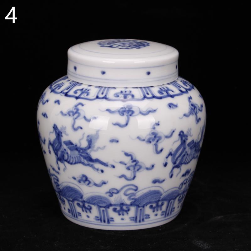 Jingdezhen hand - made kirin dragon grain day word wind canister caddy fixings antique ceramic tea set, tea is tea storage storehouse