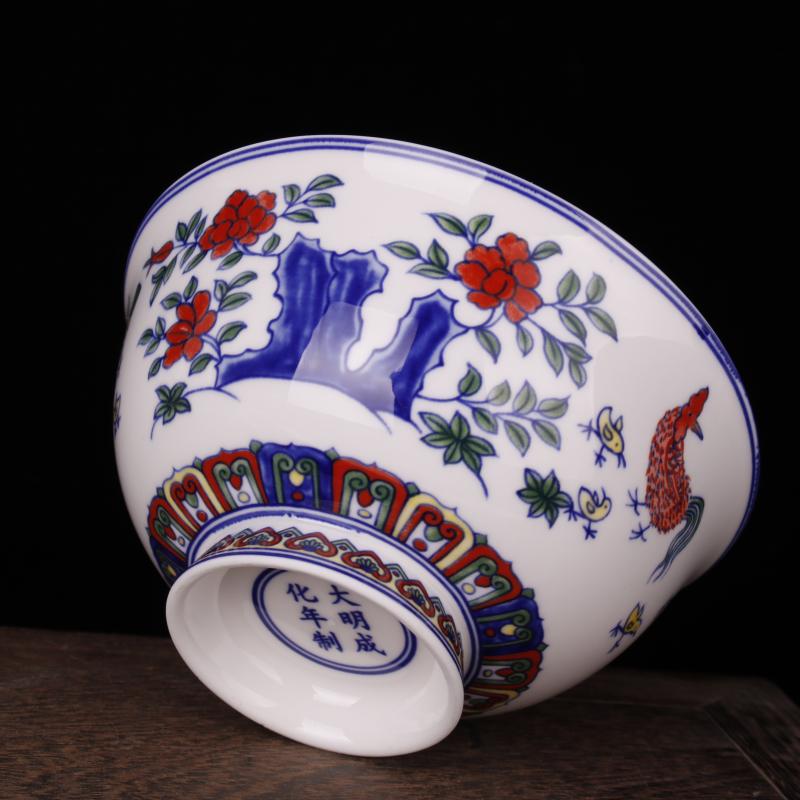 Jingdezhen bucket color paint to use imitation chenghua chicken cylinder antique porcelain, Chinese style classical soft adornment bowls furnishing articles