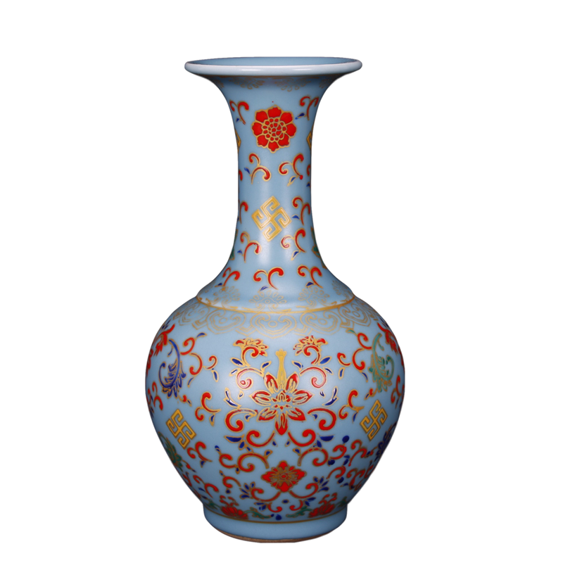 Yongzheng of jingdezhen copy antique vintage boutique colored enamel vase Chinese style classical wind home sitting room ark, furnishing articles