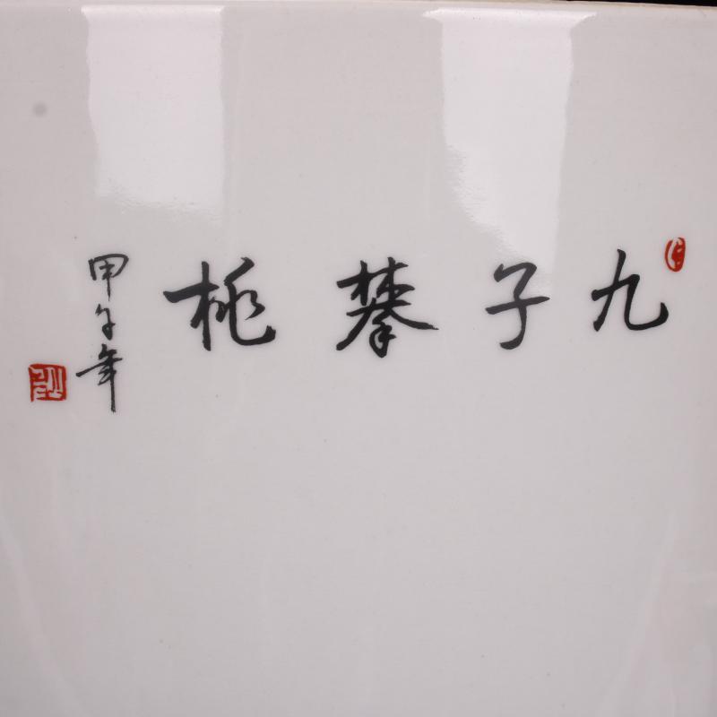 Archaize of jingdezhen porcelain qianlong pastel nine son climb big peach pen container sea four desk of Chinese style household furnishing articles