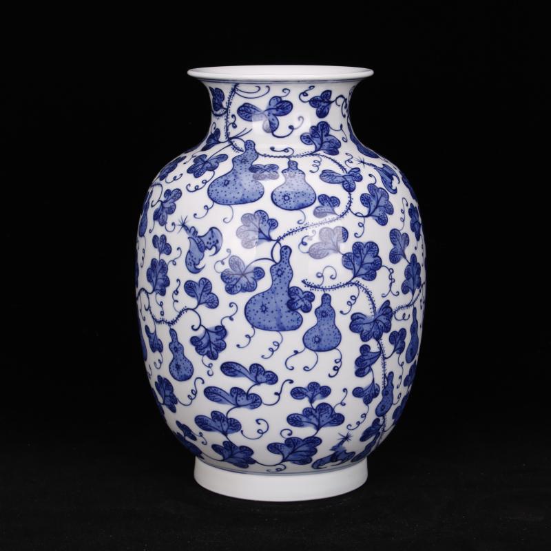 Jingdezhen blue and white youligong imitation the qing qianlong pure hand - made vases, new Chinese style living room furniture decorative vase furnishing articles