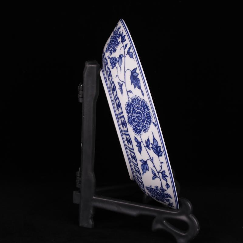 Jingdezhen blue and white kylin grain of the reward system imitation qianlong plate of classical Chinese style household, sitting room adornment antique porcelain furnishing articles