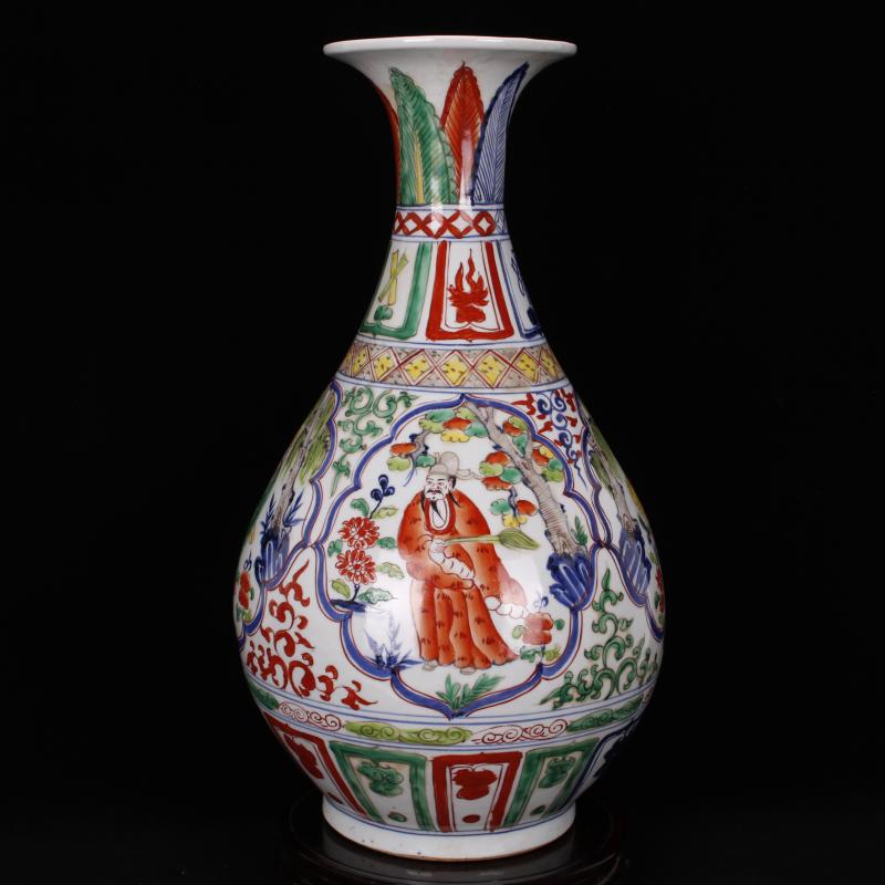 Jingdezhen RMB imitation antique antique color bucket color character lines okho spring retro decoration ceramics old collections