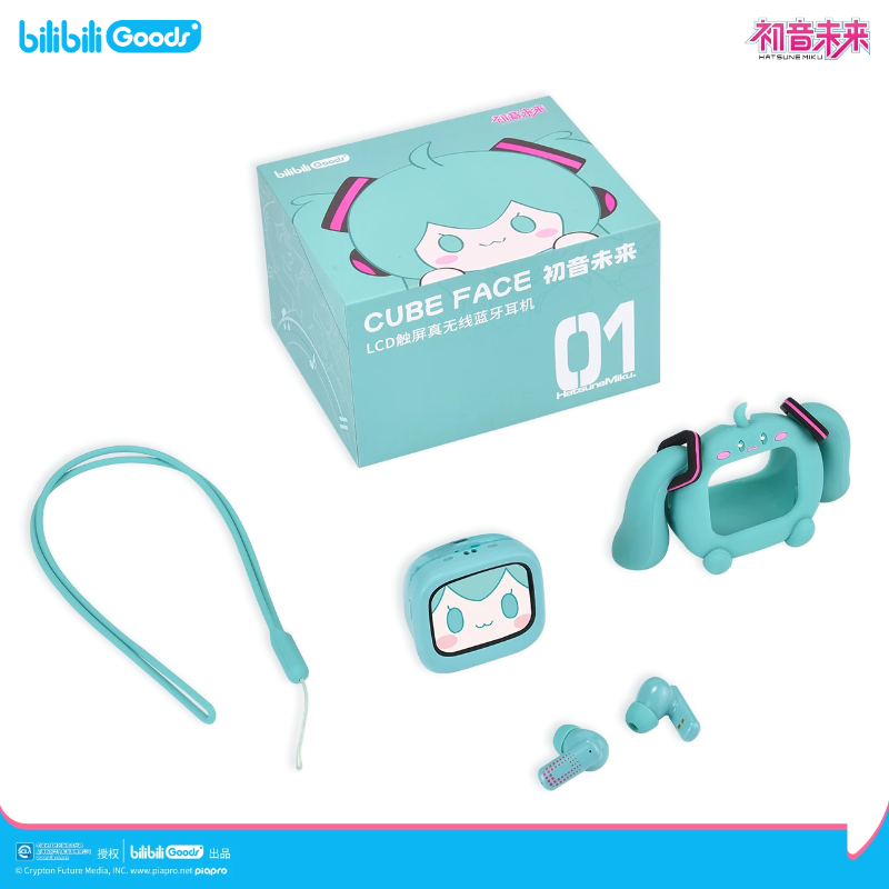 初音ミク イヤホンbilibili goods CUBE FACEキズ安い売り 初音未来LCD