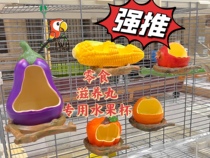 Parrot food cup small and medium sized tiger leather peony Hyun anchow Pacific rice bowl emulated fruit food bowl Bird Food Jar