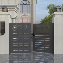 Villa Modern Wind Stainless Steel Translational Gate Laser Engraving Patio Door Garden Yard Door Garage Door Custom