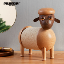 MUSOR sheep Baa baa paper towel rack Fun cartoon roll paper rack living room desktop animal ornaments dining table paper towel storage