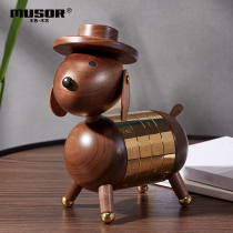 MUSOR creative solid wood puppy office desktop calendar decoration to send mens friends girls day gifts high-end