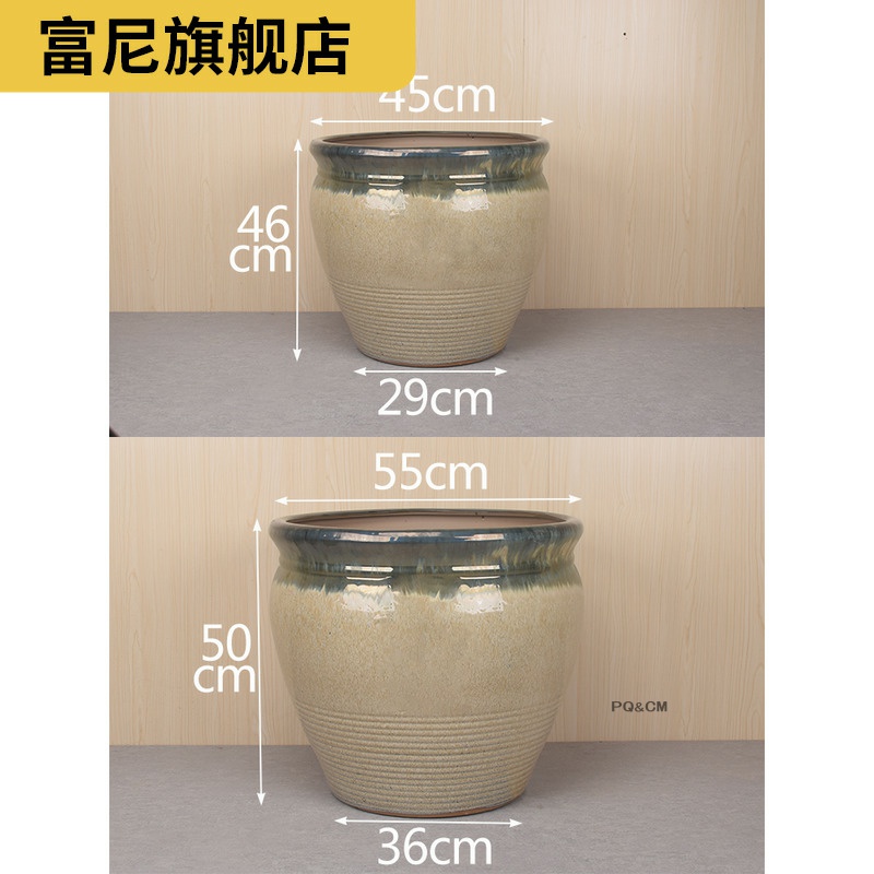 Rich ground clearance ceramic creative plant trees, flowers, cylinder large round of large diameter classical tray was big flower pot