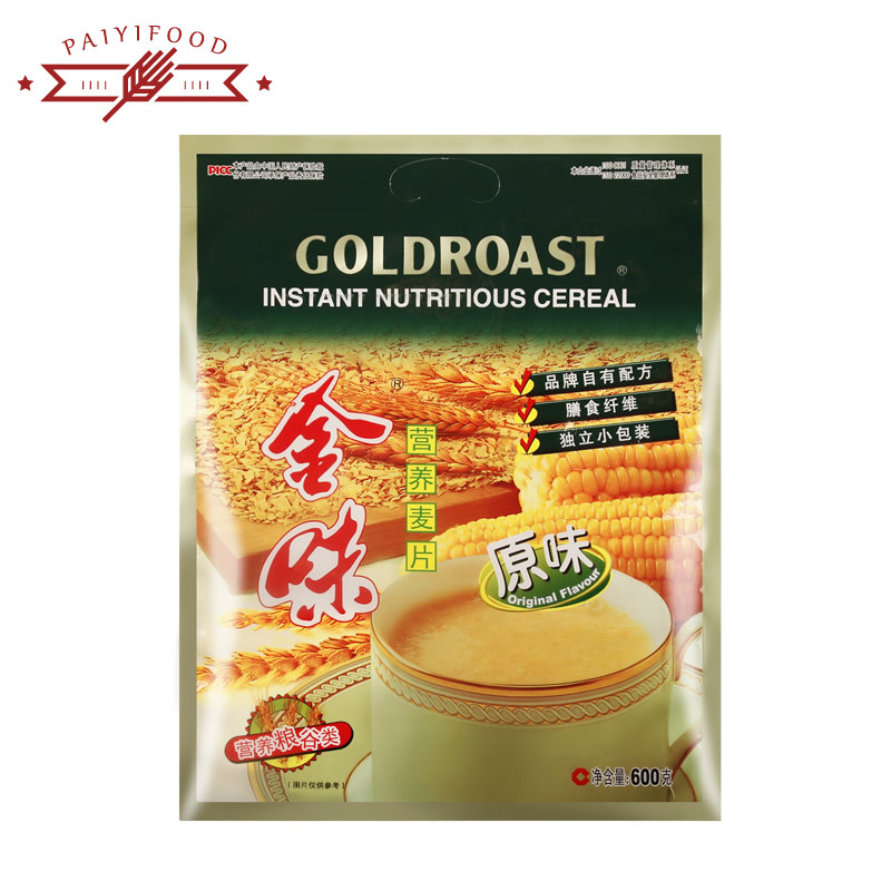 金味营养麦片原味600g袋装即食营养燕麦冲饮早餐速食懒人代餐食品