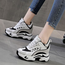 Increased leather thick bottom father shoes womens tide 2021 autumn and winter New all small white shoes casual sports shoes