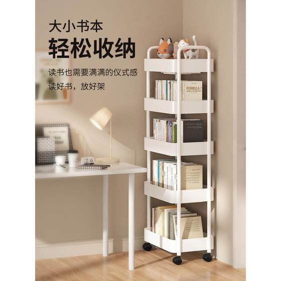 A few bookshelves can be used to set up a rack to land the snack storage rack household small cart band -wheel kitchen simplicity cabinet A few bookshelves can be used to set up a rack to land the snack storage rack household small cart band -wheel kitchen simplicity cabinet
