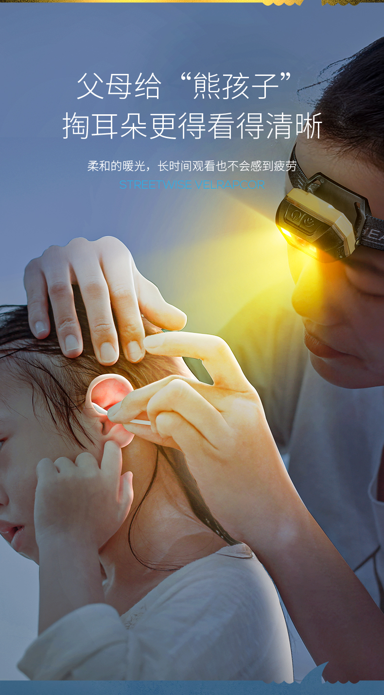 专业采耳头灯挖耳朵屎掏耳美容纹绣灯修脚足疗店头戴式充电工作灯