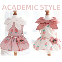 2021 new dog clothes summer thin cute printed dress teddy bear Bomei summer dress