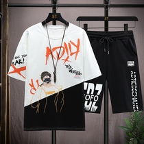 Summer Tide brand big children sports suit 12-15 year old junior high school students 13 short sleeve T-shirt teenagers boys summer clothes