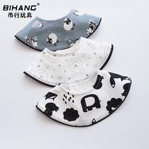 INS Nordic style pure cotton baby bib Baby saliva towel round rotating 360 bib 0-2 years old wild bib